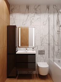 Style Line Мебель для ванной Даймонд 70 Люкс черная, PLUS подвесная – фотография-3